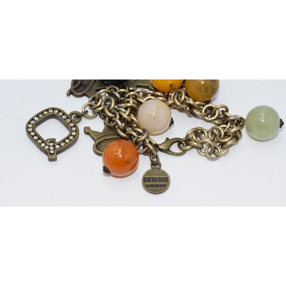 SAVE THE QUEEN Rhinestone Charm Glass Beads Dangle Fashion Bracelet RARE!!! - Picture 3 of 6